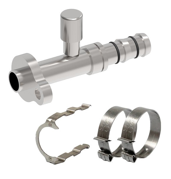 FF14266 Aeroquip by Danfoss | EZ Clip System Fitting Kit | Includes FJ3978-1012S Pad Style Connection (Volvo) (R134a Low Side Port) Fitting with FF14174 Clip & Cage Kit