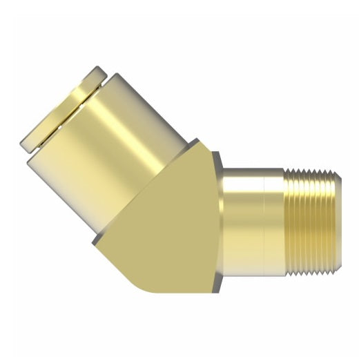 1880X4X4 by Danfoss | Quick Connect Air Brake Adapter | Male Connector 45° Elbow | 1/4" Tube OD x 1/4" Male NPTF | Brass