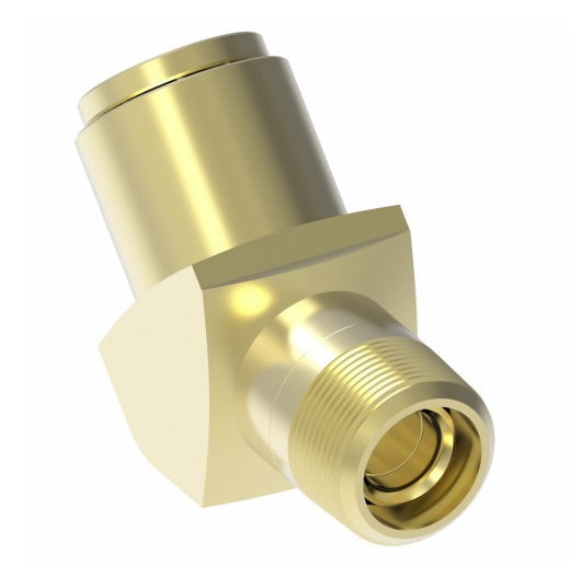 1880X12 by Danfoss | Quick Connect Air Brake Adapter | Male Connector 45° Elbow | 3/4" Tube OD x 1/2" Male NPTF | Brass