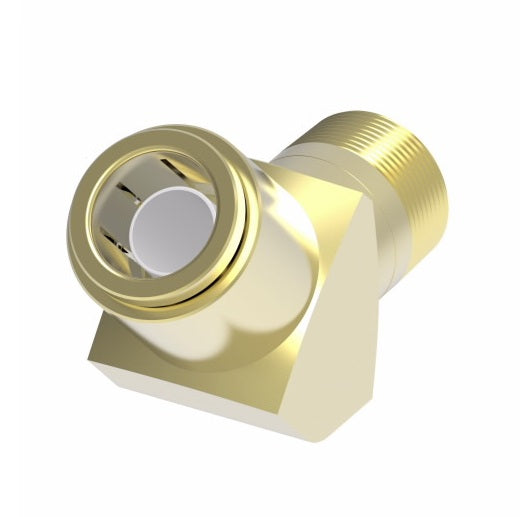 1880X4X4 by Danfoss | Quick Connect Air Brake Adapter | Male Connector 45° Elbow | 1/4" Tube OD x 1/4" Male NPTF | Brass