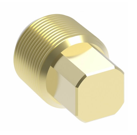 3151X4 by Danfoss | Pipe Adapter | Square Head Plug | 1/4" Male NPTF (Short Thread) | Brass