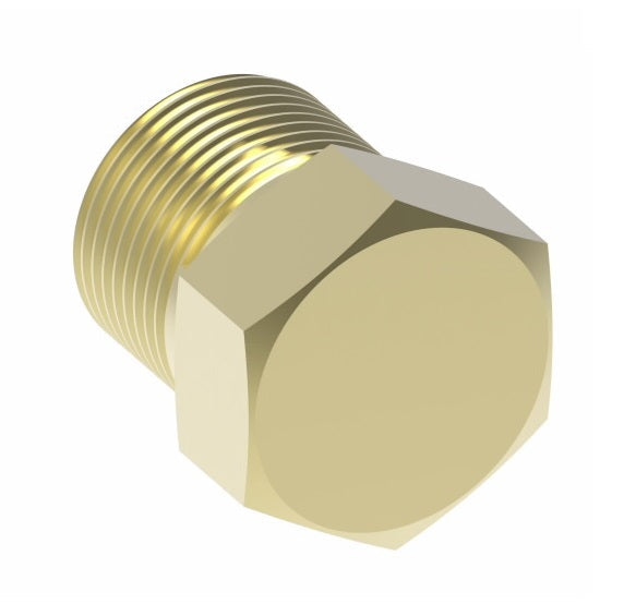 3152X8 by Danfoss | Pipe Adapter | Hex Head Plug | 1/2" Male NPTF (Short Thread) | Brass