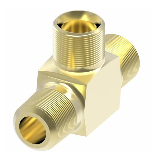 B1371X6 by Danfoss | Air Brake Adapter for Copper Tubing | Male Connector Run Tee (Body Only) | 3/8" Tube OD x 1/4" Tube OD x 3/8" Tube OD | Brass