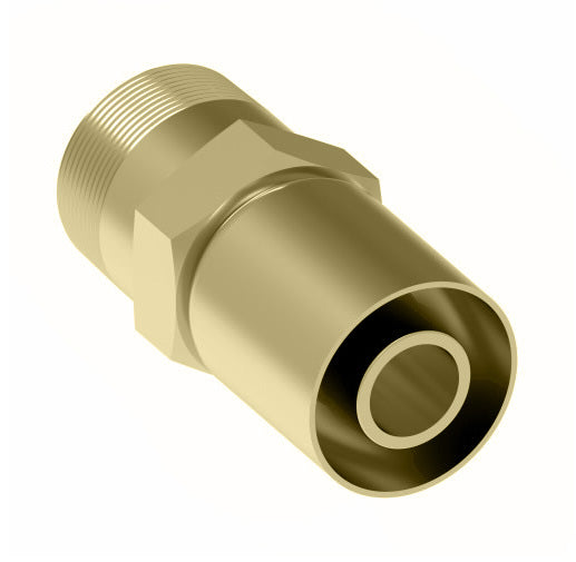 26508P-104 Weatherhead by Danfoss | 265 'P' Series | Male Pipe Rigid Crimp Fitting | -04 Male Pipe x -08 Hose Barb | Brass