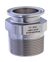 TCMPS-SS200150 by Kuriyama | TCMPS-SS Series | Sanitary Adapter | 2" Tri Clamp Size x 1-1/2" Male NPT | Straight | 316 Stainless Steel