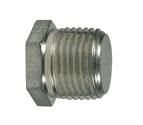1251-04H Dixon Zinc Plated Steel Male NPT Hex Plug - 1/4"-18 Thread Size