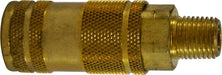 28683 (28-683) Midland Lincoln Interchange Pneumatic Male Coupler - 1/4" Male Pipe - 1/4" Body Size - Brass