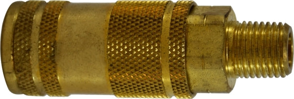 28683 (28-683) Midland Lincoln Interchange Pneumatic Male Coupler - 1/4" Male Pipe - 1/4" Body Size - Brass
