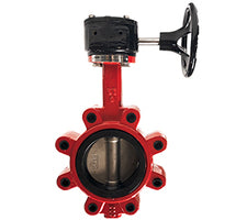 9660G6 Midland Butterfly Valve - 6" Lug Pattern - Gear Operated - Ductile Iron Disc - Buna-N Seat