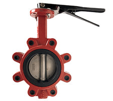 9660L4 Midland Butterfly Valve - 4" Lug Pattern - Lever Operated - Ductile Iron Disc - Buna-N Seat