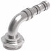 FJ3914-04-0806S E-Z Clip System by Danfoss | Male 5400 coupling thread 90° Elbow | A/C Refrigeration Fitting | -08 Male 5400 Coupling Thread x -06 Hose Barb | Steel
