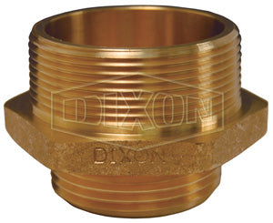 DMH1510F Dixon Cast Brass Double Male Hex Nipple - Increaser / Reducer - 1-1/2" Male NPT x 1" Male NST(NH)
