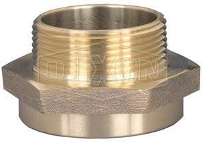 FM30F25F Dixon Cast Brass Female to Male Hex Nipple - Increaser / Reducer - 3" Female NST(NH) x 2-1/2" Male NST(NH)