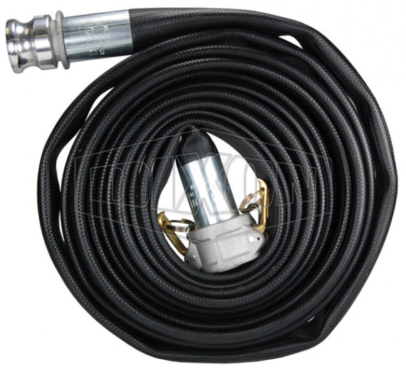 WDH15BK50GAX Dixon Nitrile Washdown Hose - Coupled - Female x Male Cam and Groove - 1-1/2" Hose Size - 1-13/16" Bowl Size - 50ft Length