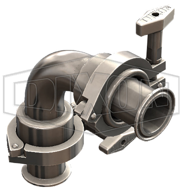 SJSS150SCC160 Dixon Valve SJSS Series Sanitary Swivel - 1-1/2" - Style 60 - Clamp Ends - Silicone - 316L Stainless Steel