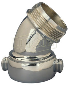 RSE45250F-C Dixon Polished Chrome Plated Brass 45 deg. Angle and Suction Elbow - 2-1/2" Male NST(NH) x 2-1/2" Female NST(NH)