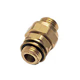 0151 13 13 39 by Parker | Legris Accessories for Compression Fitting w/ Bi-Material Seal | 1/4" Male BSPP Thread | 17 mm Hex (F) | 19 mm Hex (F1) | 31 mm Length | Straight | Brass