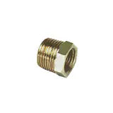 0163 27 21 by Parker | Legris Unequal Reducer | 3/4" Male BSPT Thread x 1/2" Female BSPP Thread | 27 mm Hex | 24 mm Length | Straight | Brass