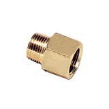 0164 14 13 by Parker | Legris Adapter | 1/4" Male NPT Thread x 1/4" Female BSPP Thread | 17 mm Hex | 27.5 mm Length | Straight | Brass