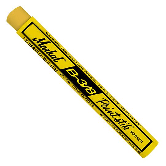 080421 by Markal | B Paintstik | Fine Size 3/8" x 4-3/4" | Yellow | Case of 144