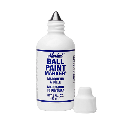 084600 by Markal | Ball Paint Marker | 1/8" (3 mm) Mark Size | White (Carded)  | Case of 24