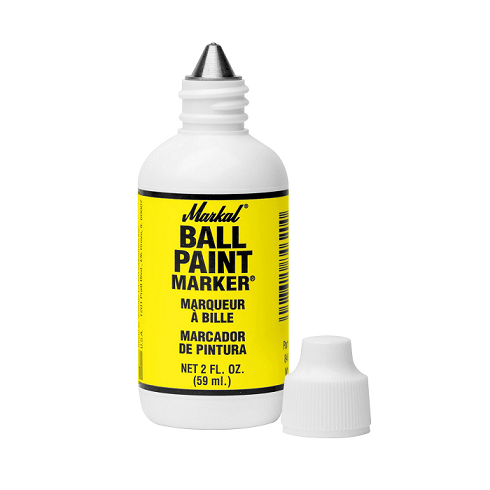 084621 by Markal | Ball Paint Marker | 1/8" (3 mm) Mark Size | Yellow  | Case of 48