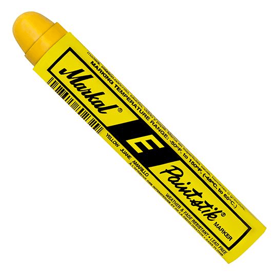 088621 by Markal | E Paintstik | Standard Size 11/16" x 4-3/4" | 1/16" (1.5 mm) Mark Size | Yellow | Case of 144