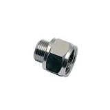 0906 13 21 by Parker | Legris Increaser | 1/4" Male BSPP Thread x 1/2" Female BSPP Thread | 24 mm Hex | 26 mm Length | Straight | Nickel-Plated Brass