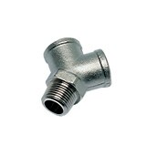 0911 00 10 by Parker | Legris Stud Fitting | 1/8" Female BSPP Equal Thread x 1/8" Male BSPP Thread | 13 mm Hex | Y | Nickel-Plated Brass