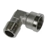 0913 00 10 by Parker | Legris Stud Fitting | 1/8" Male BSPT Thread x 1/8" Female BSPP Thread | 90° Elbow | Nickel-Plated Brass