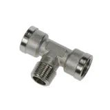0916 00 10 by Parker | Legris Stud Fitting | 1/8" Male BSPT Thread x 1/8" Female BSPP Thread | 36 mm Length | Tee | Nickel-Plated Brass