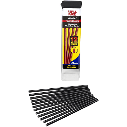 096044 by Markal | TRADES MARKER Refill Pack (12 Sticks) | Black | (Carded) Case of 24