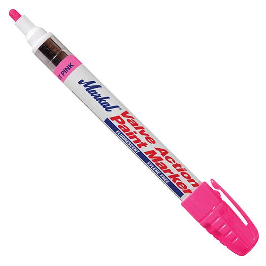 097053 by Markal | Valve Action Paint Marker | 1/8" (3 mm) Mark Size | Fluorescent Pink  | Case of 48