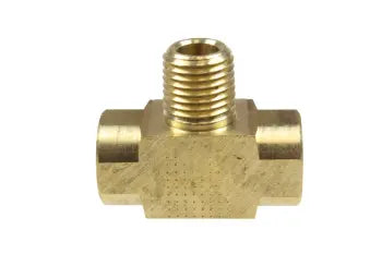 MBT02 by Coilhose | Pipe Fitting | 1/8" Female NPT Thread x 1/8" Male NPT Thread | Tee | Brass