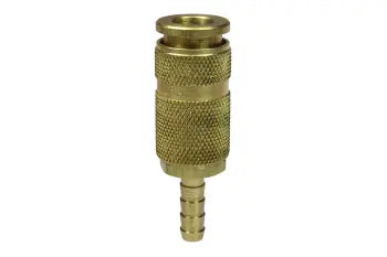 14A4H by Coilhose | CoilFlow™ Six Ball ARO Interchange Coupler | Automatic | 1/4" Body Size | 1/4" Hose Barb | Straight | Brass (Type 14A)