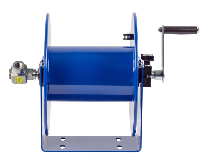 112P-3-8 by Coxreels | 100 Pure Flow Series | 4,000 PSI Hand Crank Hose Reel for Breathing Air & Clean Fluids | 3/8" Hose ID, 3/8" FNPT Inlet | Steel | 100ft Capacity, Hose Not Included