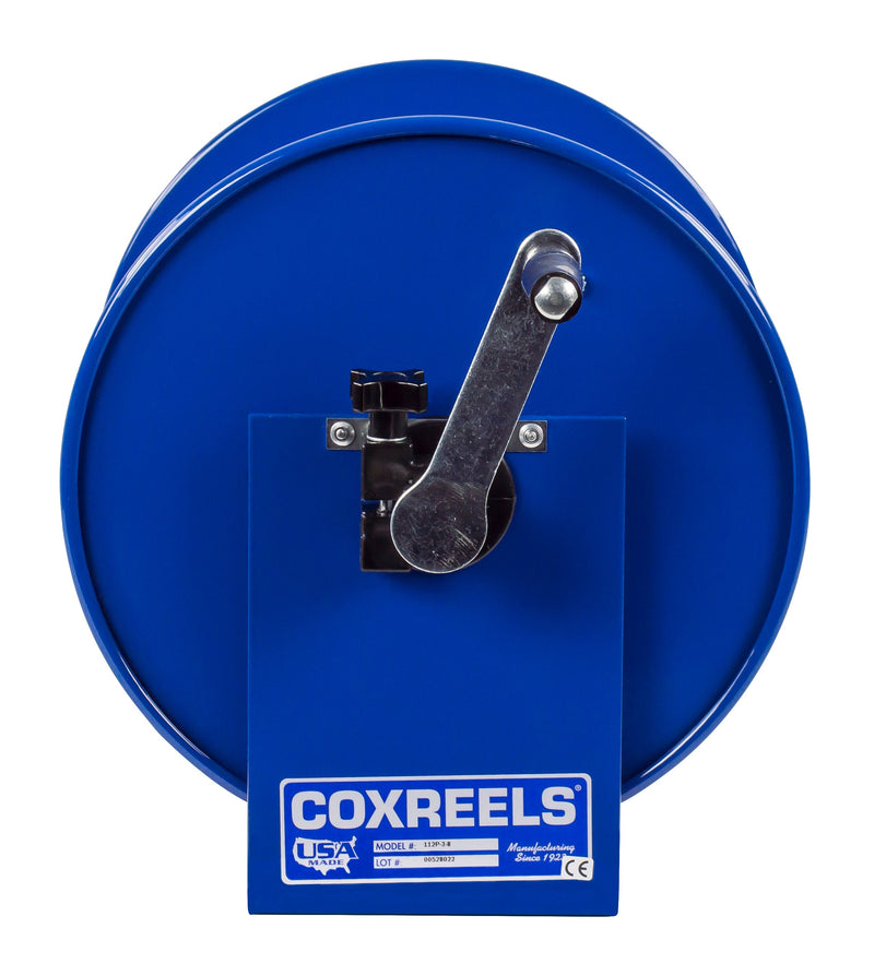 112P-3-8 by Coxreels | 100 Pure Flow Series | 4,000 PSI Hand Crank Hose Reel for Breathing Air & Clean Fluids | 3/8" Hose ID, 3/8" FNPT Inlet | Steel | 100ft Capacity, Hose Not Included