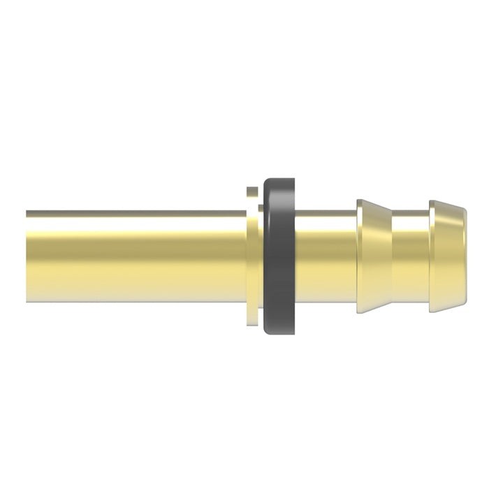 10006B-X06 Weatherhead by Danfoss | Straight Tube Rigid Field Attachable Push-On Fitting | 100 'B' Series Barb-Tite | -06 Tube Size x -06 Push-On Hose Barb | Brass