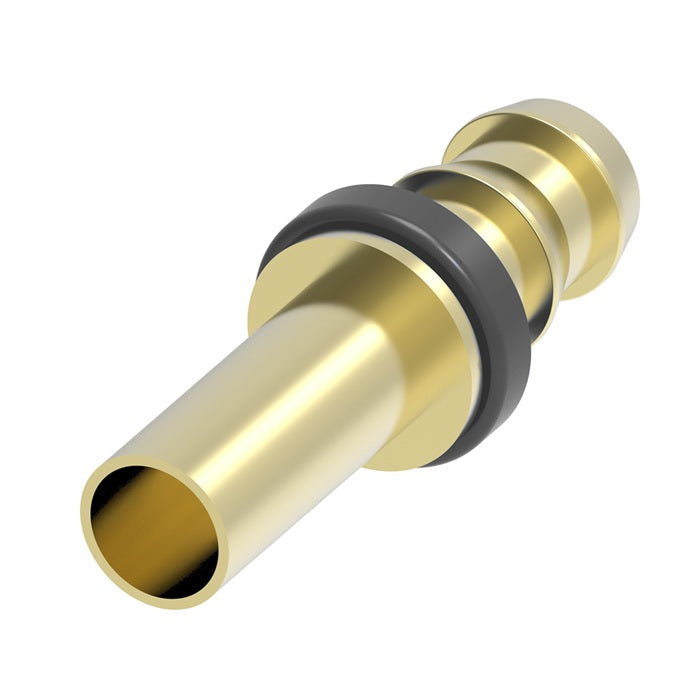 10004B-X04 Weatherhead by Danfoss | Straight Tube Rigid Field Attachable Push-On Fitting | 100 'B' Series Barb-Tite | -04 Tube Size x -04 Push-On Hose Barb | Brass