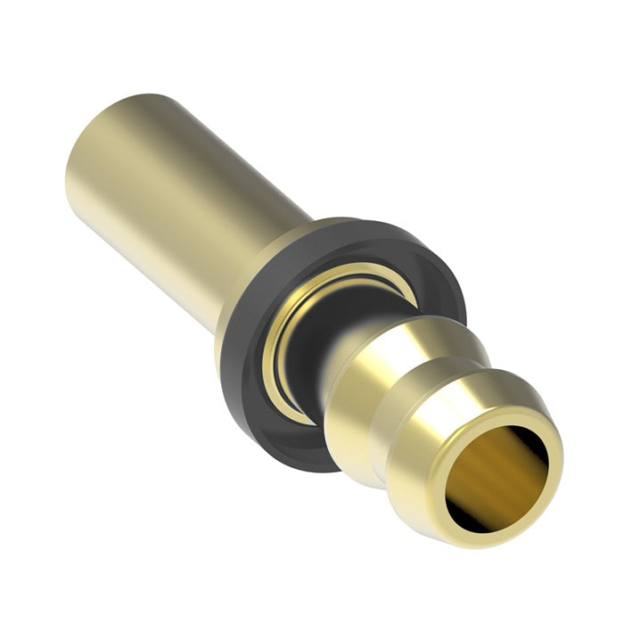 10006B-X06 Weatherhead by Danfoss | Straight Tube Rigid Field Attachable Push-On Fitting | 100 'B' Series Barb-Tite | -06 Tube Size x -06 Push-On Hose Barb | Brass