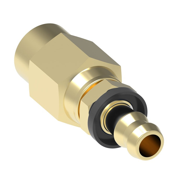 10006B-256 Weatherhead by Danfoss | Female Pipe Swivel Field Attachable Push-On Fitting | 100 'B' Series Barb-Tite | -06 Female Pipe Swivel x -06 Push-On Hose Barb | Brass