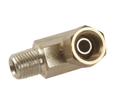 1001-44 by Alemite | Swivel Adapter Fitting Accessory | Thread: 1/4" Male NPTF | Thread: 1/4" Female NPSM | 90° Elbow