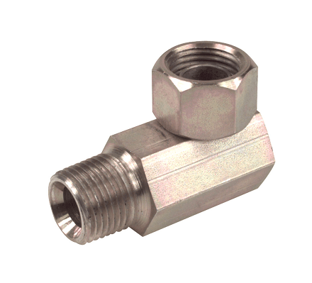 1001-88 by Alemite | Swivel Adapter Fitting Accessory | Thread: 1/2" Male NPTF x 1/2" Female NPTF | Thread: 1/2" Female NPSM | 90° Elbow