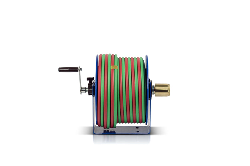 112W-1-100 by Coxreels | 100W Series | 200 PSI Hand Crank Hose Reel for Oxy-Acetylene Welding | 1/4" Hose ID, 1/4" FNPT Inlet | Steel | 100ft Capacity, Hose Not Included