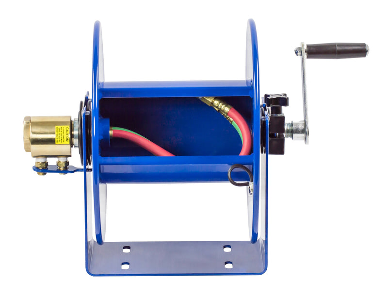 112WL-1-50 by Coxreels | 100W Series | 200 PSI Hand Crank Hose Reel for Oxy-Acetylene Welding | 1/4" Hose ID, 1/4" FNPT Inlet | Steel | 50ft Capacity, Hose Not Included