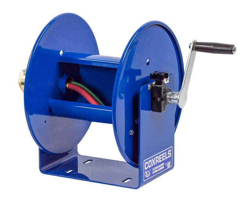 117WL-1-200 by Coxreels | 100W Series | 200 PSI Hand Crank Hose Reel for Oxy-Acetylene Welding | 1/4" Hose ID, 1/4" FNPT Inlet | Steel | 200ft Capacity, Hose Not Included