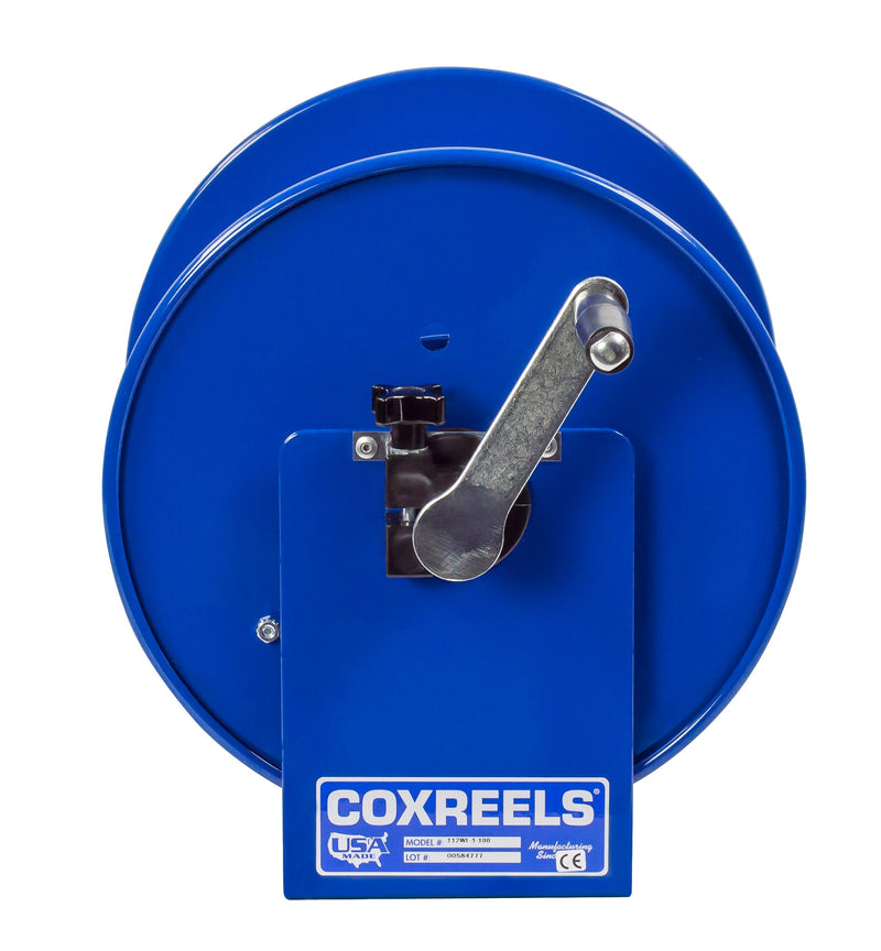 112WL-1-50 by Coxreels | 100W Series | 200 PSI Hand Crank Hose Reel for Oxy-Acetylene Welding | 1/4" Hose ID, 1/4" FNPT Inlet | Steel | 50ft Capacity, Hose Not Included