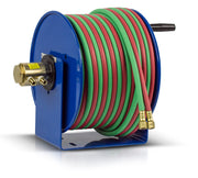 112W-1-50 by Coxreels | 100W Series | 200 PSI Hand Crank Hose Reel for Oxy-Acetylene Welding | 1/4" Hose ID, 1/4" FNPT Inlet x 1/4" MNPT Hose End | Steel | 50ft Twin EPDM Hose Included