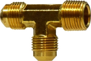 10361 (10-361) by Midland | SAE 45° Flare Fitting | Forged Male | 3/16" Male SAE 45° Flare x 5/16" Male SAE 45° Flare x 1/8" Male NPTF | Tee | Brass