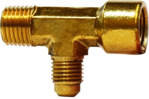 10383 (10-383) by Midland | SAE 45° Flare Fitting | Forged Adapter / Service | 1/4" Male NPTF x 1/4" Female NPTF x 1/4" Male SAE 45° Flare | Tee | Brass